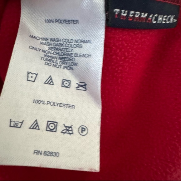 Lands’ End Red Long Sleeve Fleece Half Zip Pullover - Picture 6 of 9